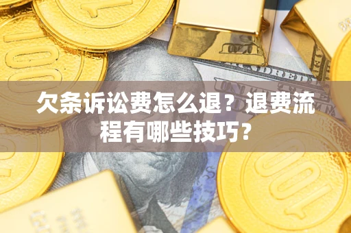 北京欠条诉讼费怎么退？退费流程有哪些技巧？