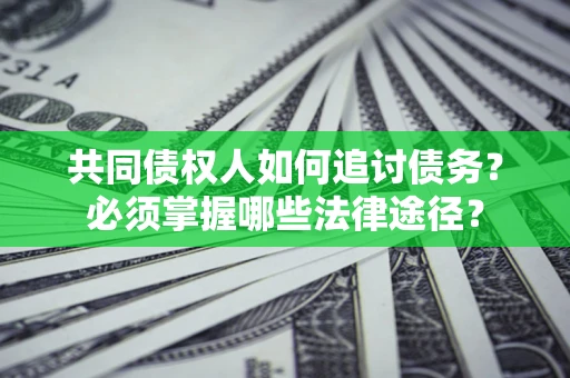 北京共同债权人如何追讨债务？必须掌握哪些法律途径？