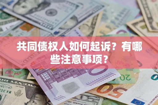北京共同债权人如何起诉？有哪些注意事项？